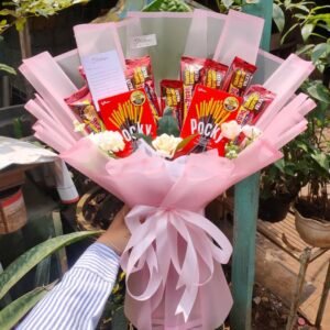 Bouquet Snack Pocky & Beng-Beng – Pink Edition (M)