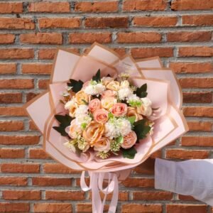 Peach Blossom Luxe - Round Bouquet (M)